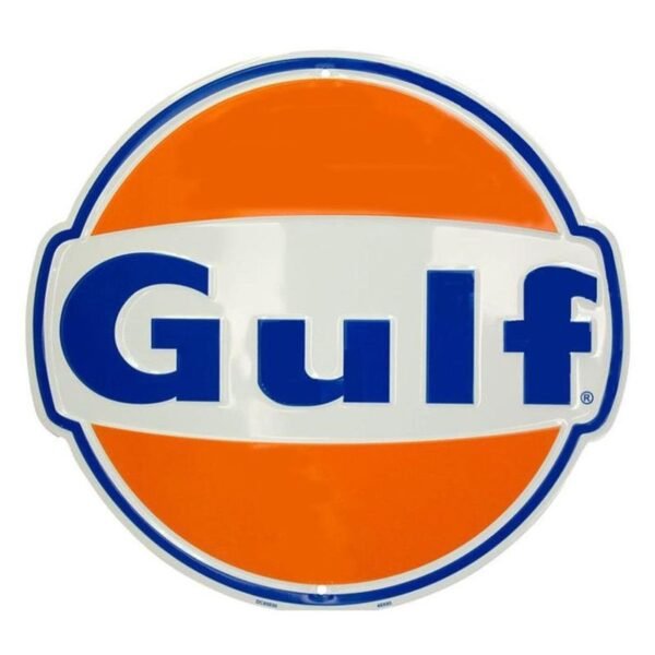 Metal Tac Signs - Gulf Diecut Round Aluminium