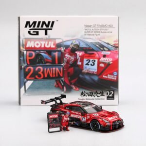MiniGT - 2021 Nissan GT-R (R35) with Matsuda figure #23 Motul Autech Suzuka Winner 2021