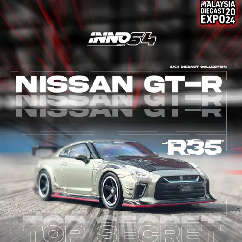 Inno64 - Nissan Skyline GT-R (R35) *Top Secret*, Malysia Diecast Expo 2024 Special Edition. grey/black Inno64 - Nissan Skyline GT-R (R35) *Top Secret*, Malysia Diecast Expo 2024 Special Edition. grey/black