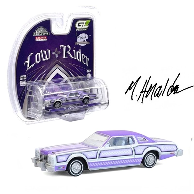 Greenlight Low Rider - 1973 Ford Thunderbird Lowrider , *Michael Heralda Special Edition*, purple Greenlight Low Rider - 1973 Ford Thunderbird Lowrider , *Michael Heralda Special Edition*, purple