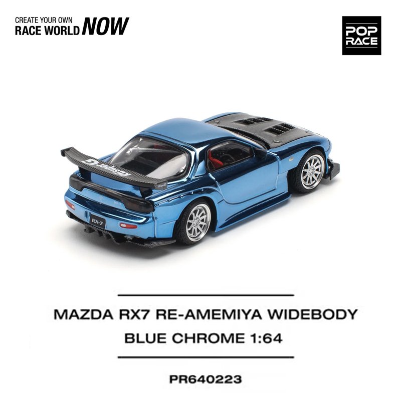 Pop Race 223 - Mazda RX7 Re-Amemiya Widebody, blue chrome Pop Race 223 - Mazda RX7 Re-Amemiya Widebody, blue chrome - Image 2