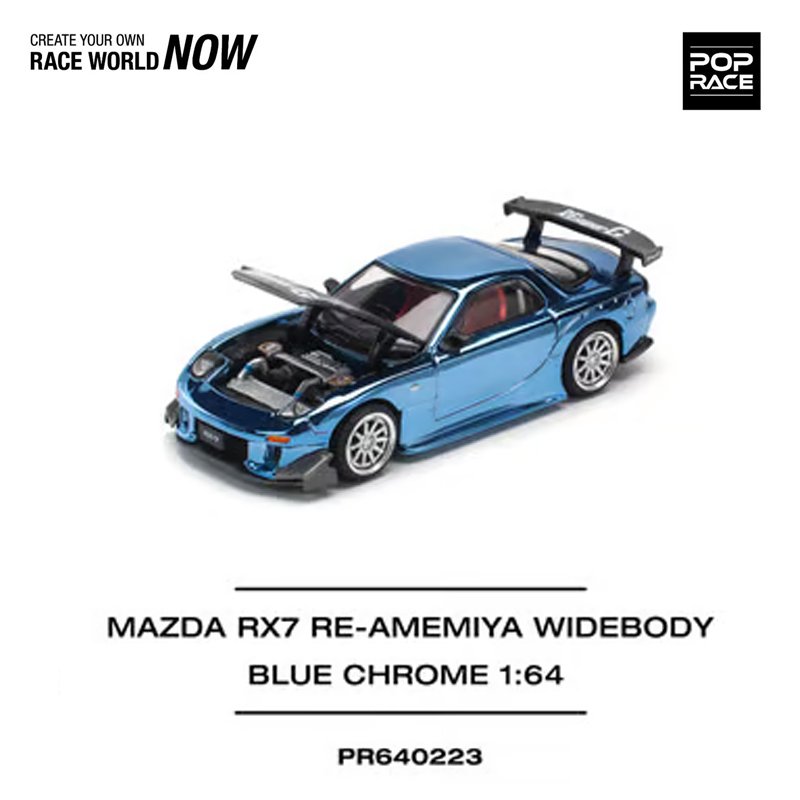 Pop Race 223 - Mazda RX7 Re-Amemiya Widebody, blue chrome Pop Race 223 - Mazda RX7 Re-Amemiya Widebody, blue chrome