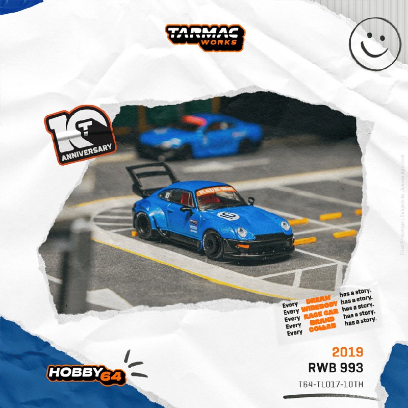 Tarmac - RWB 993 *Tarmac Works 10th Anniversary*, black/blue Tarmac - RWB 993 *Tarmac Works 10th Anniversary*, black/blue