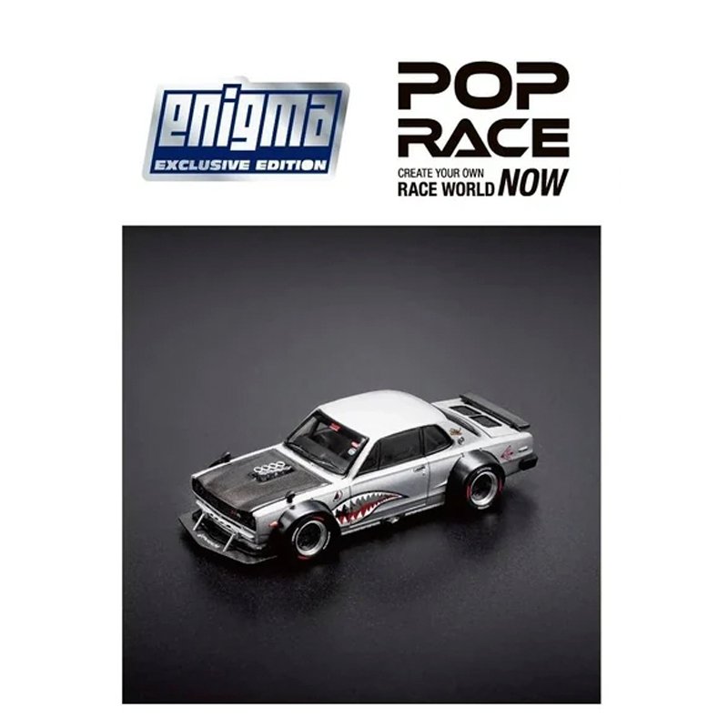 Pop Race 005 Blister - Nissan Skyline GT-R V8 Drift *Hakosuka*, metallic silver *Enigma Exclusive* Pop Race 005 Blister - Nissan Skyline GT-R V8 Drift *Hakosuka*, metallic silver *Enigma Exclusive* - Imagen 2