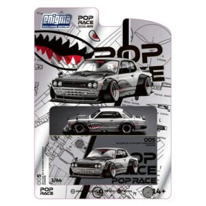 Pop Race 005 Blister - Nissan Skyline GT-R V8 Drift *Hakosuka*, metallic silver *Enigma Exclusive*