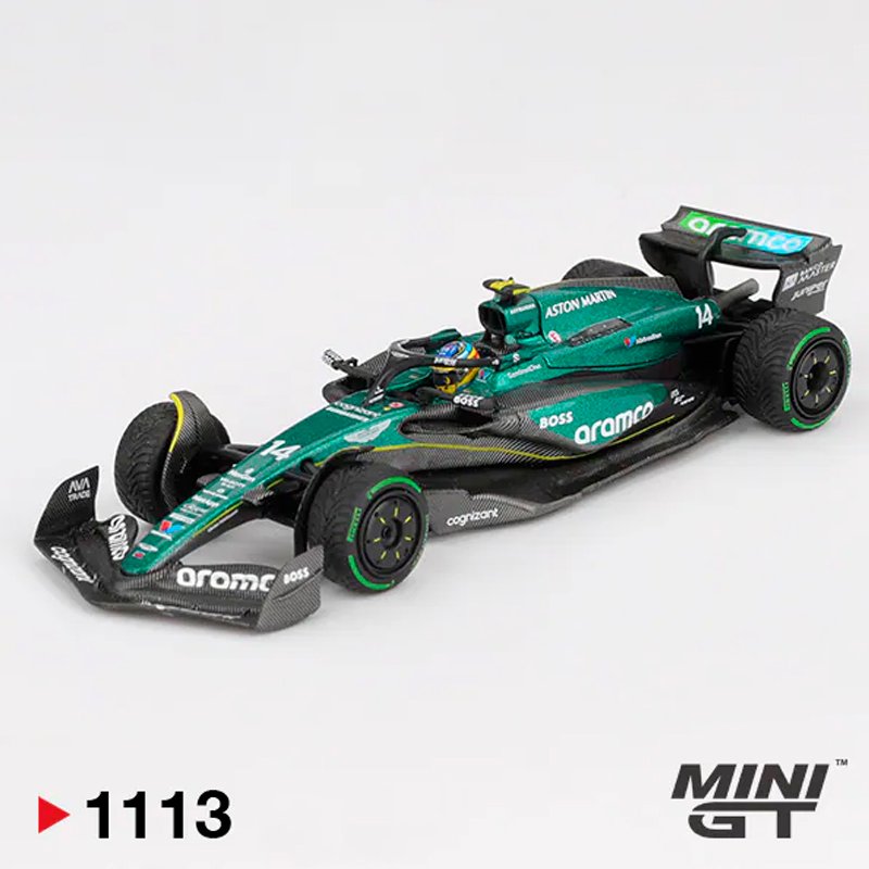 MiniGT 1113 - Aston Martin AMR24 #14 Fernando Alonso Canadian GP 2024 MiniGT 1113 - Aston Martin AMR24 #14 Fernando Alonso Canadian GP 2024