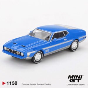 MiniGT 1138 - 1971 Ford Mustang Mach 1 Grabber Blue