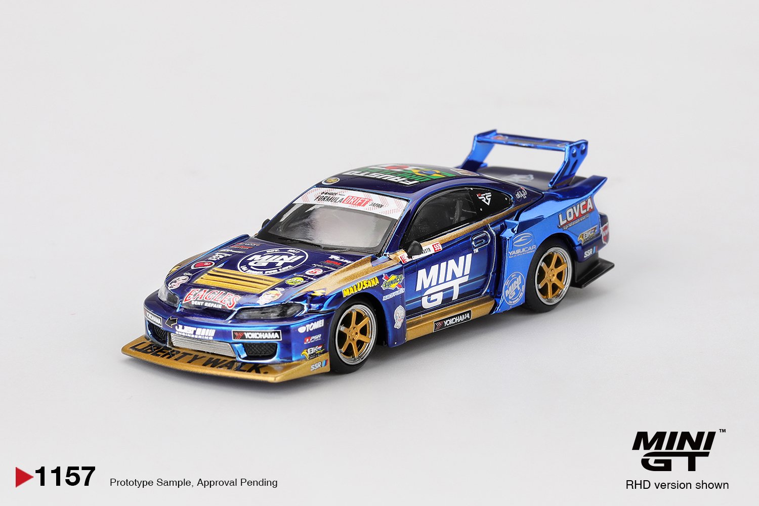 MiniGT 1157 - 2025 Nissan Silvia S15 LB-Super Silhouette #555 Team Mini GT Liberty Walk Formula Drift MiniGT 1157 - 2025 Nissan Silvia S15 LB-Super Silhouette #555 Team Mini GT Liberty Walk Formula Drift