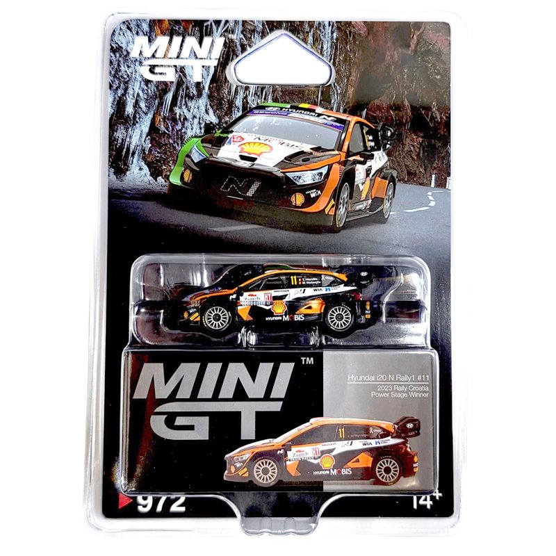 Mini GT Blister 972 - 2023 Hyundai i20 N Rally 1 #11 Rally Croatia Mini GT Blister 972 - 2023 Hyundai i20 N Rally 1 #11 Rally Croatia