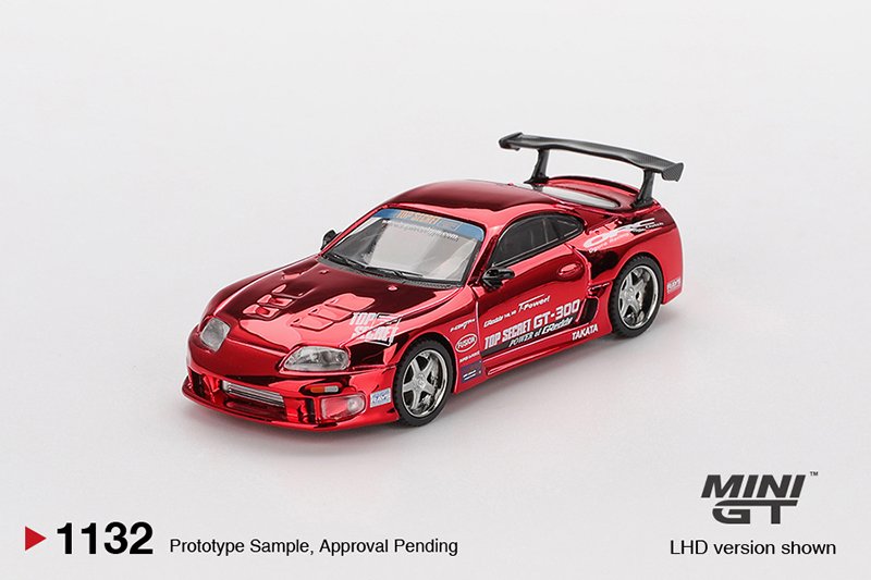 MiniGT 1132 - 2014 Toyota Supra (A80) Top Secret GT-300, red Chrome MiniGT 1132 - 2014 Toyota Supra (A80) Top Secret GT-300, red Chrome - Image 2