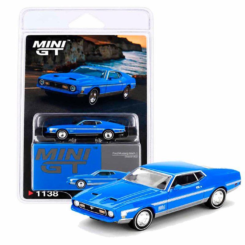 MiniGT 1138 Blister - 1971 Ford Mustang Mach 1 Grabber Blue MiniGT 1138 Blister - 1971 Ford Mustang Mach 1 Grabber Blue