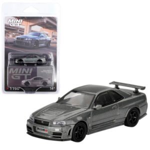 MiniGT 1160 Blister - 1999 Nissan Skyline GTR (R34) Dark Metal Gray Nismo CRS