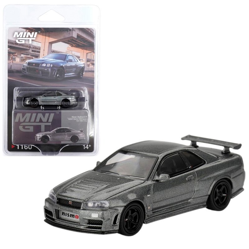 MiniGT 1160 Blister - 1999 Nissan Skyline GTR (R34) Dark Metal Gray Nismo CRS MiniGT 1160 Blister - 1999 Nissan Skyline GTR (R34) Dark Metal Gray Nismo CRS