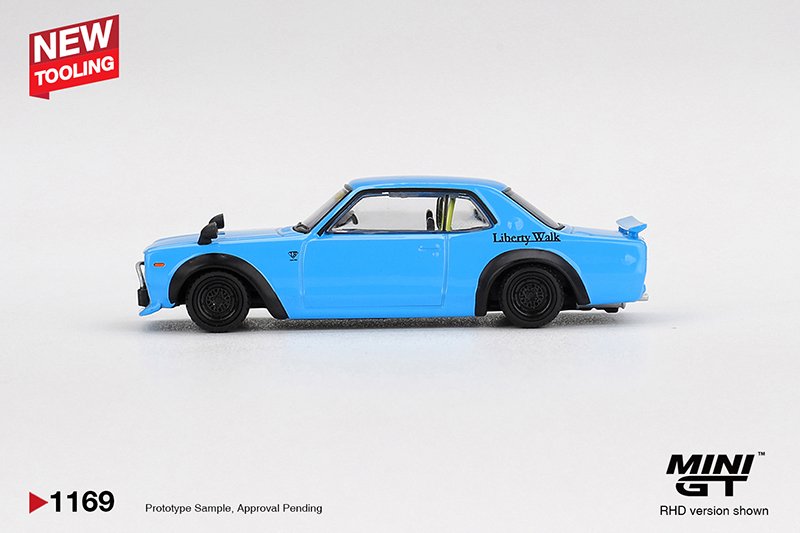 MiniGT 1169 - 2015 Nissan Hakosuka, Baby Blue Nissan LB Works MiniGT 1169 - 2015 Nissan Hakosuka, Baby Blue Nissan LB Works - Image 3