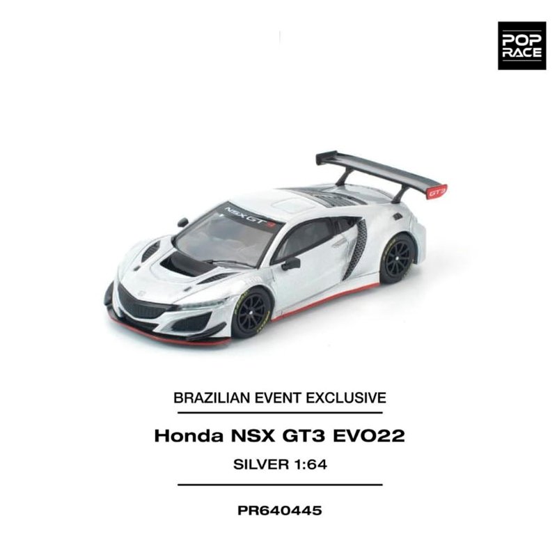 Pop Race 445 - Honda NSX GT3 EVO22, silver *BRAZILIAN EVENT EXCLUSIVE* Pop Race 445 - Honda NSX GT3 EVO22, silver *BRAZILIAN EVENT EXCLUSIVE*