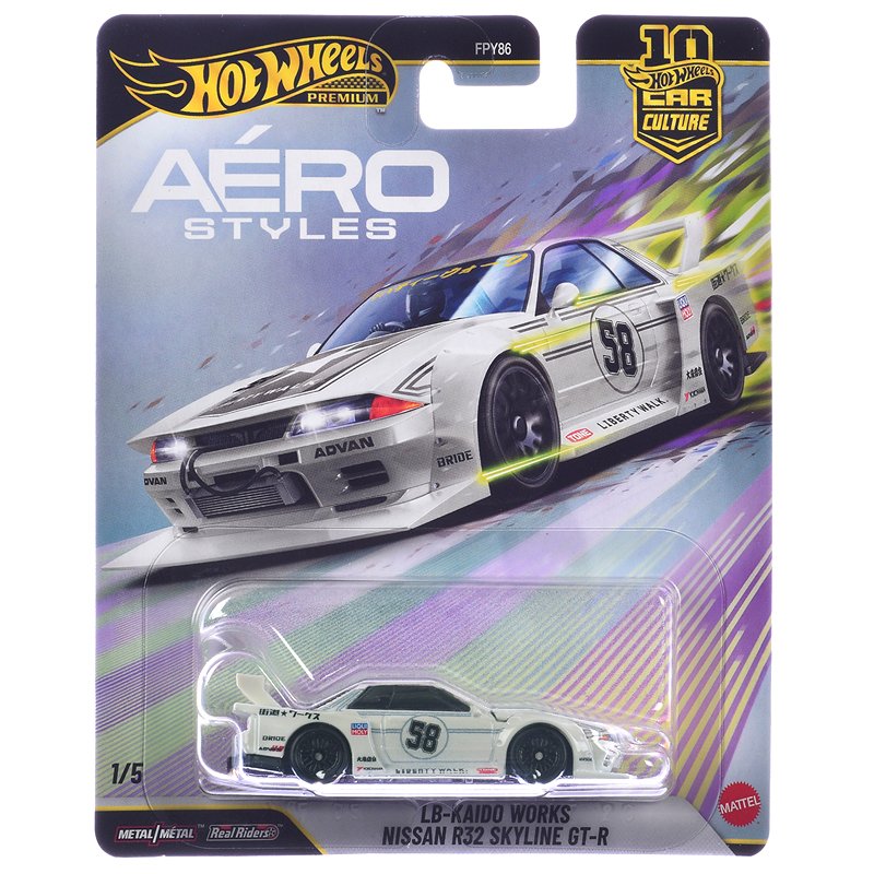 Aerostyles 1/5 - LB-Kaido Works Nissan R32 Skyline GT-R #58, white Aerostyles 1/5 - LB-Kaido Works Nissan R32 Skyline GT-R #58, white
