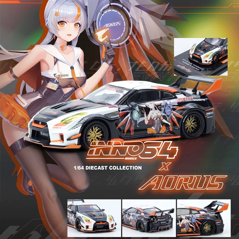 Inno64 - Nissan GT-R R35 Widebody *AORUS* Limited Edition Inno64 - Nissan GT-R R35 Widebody *AORUS* Limited Edition