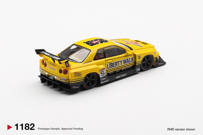 MiniGT 1182 - 2025 Nissan GTR (R34) Skyline Super Silhouette, Sport Yellow MiniGT 1182 - 2025 Nissan GTR (R34) Skyline Super Silhouette, Sport Yellow - Imagen 2