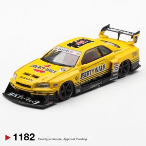 MiniGT 1182 - 2025 Nissan GTR (R34) Skyline Super Silhouette, Sport Yellow