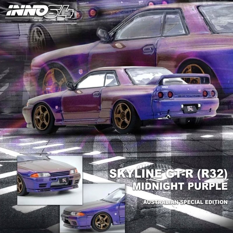 Inno64 - Nissan Skyline GT-R (R32) Australia Special Edition *Limited Edition*, midnight purple Inno64 - Nissan Skyline GT-R (R32) Australia Special Edition *Limited Edition*, midnight purple