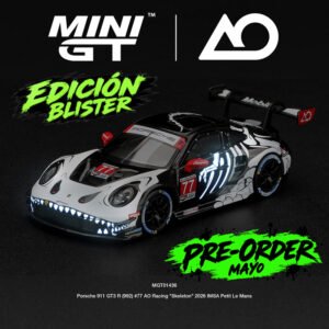 *PRE-ORDER Mayo 2027* - MiniGT 1436 Blister - 2026 Porsche 911 (992) GT3 R #777 AO Racing *Skeleton* Rexy Petit Le Mans